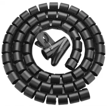 UNITEK Spiral Cable Organizer, 10 metrų, 22 mm skersmens, juoda