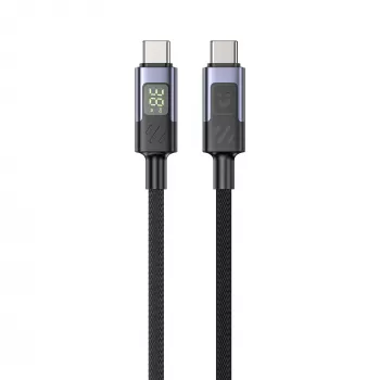 UNITEK USB-C PD 60W 480Mbps kabelis su ekranu 2m pintas juodas