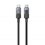 UNITEK USB-C PD 60W 480Mbps kabelis su ekranu 2m pintas juodas