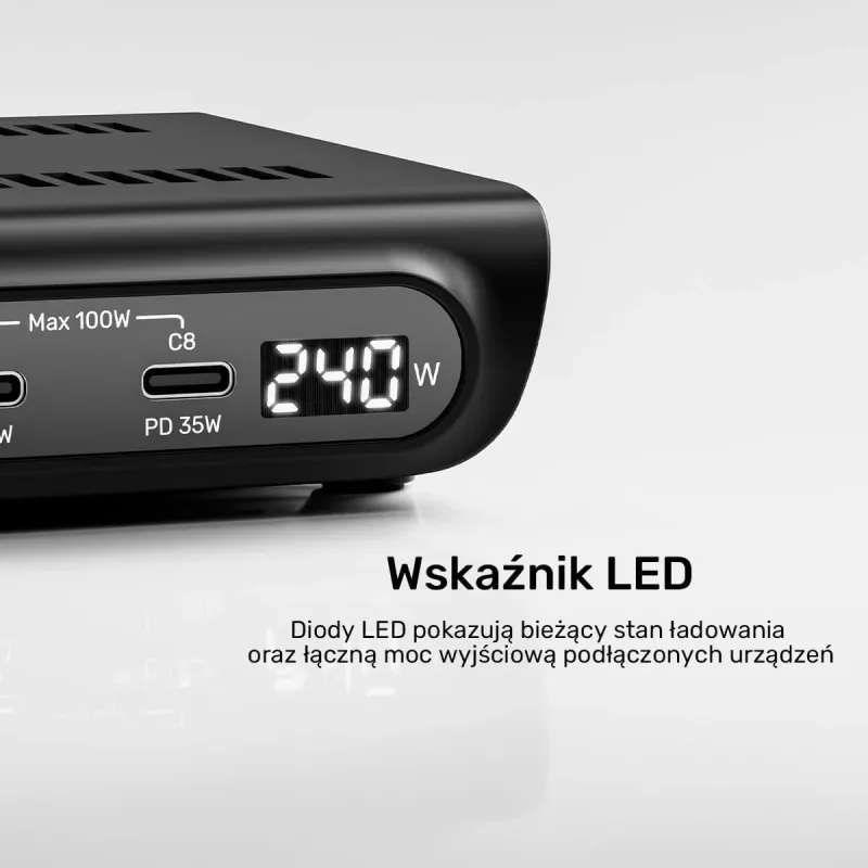 UNITEK 10-Port USB-C & USB-A 240W Įkrovimo Stotelė