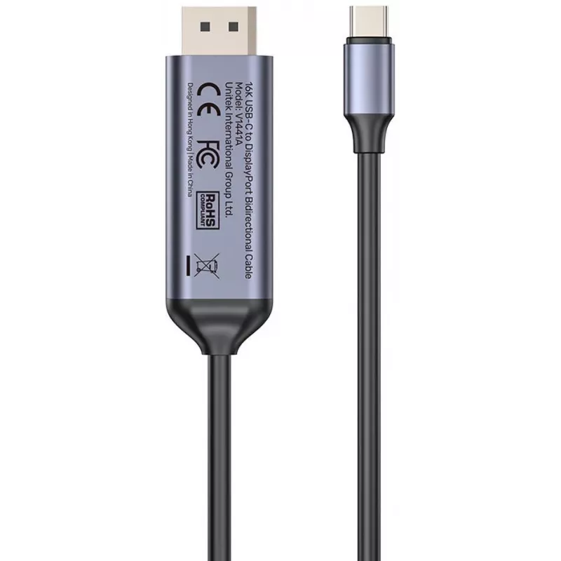 UNITEK Bidirectional USB-C to DisplayPort Cable 16K 80Gbps HDR 1,8m