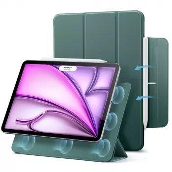 ESR Rebound Magnetic Case, skirtas iPad Pro 12,9 inch 4/5/6 (2020-2022) ir iPad Air 13 inch 1/2 (2024-2025) - Forest Green