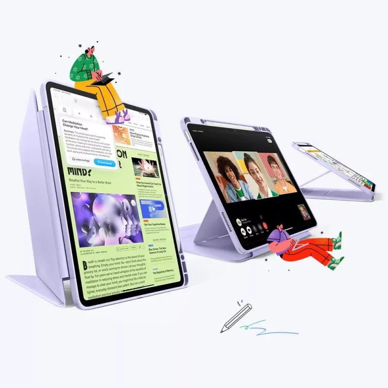 ESR Flip Hybrid Case for iPad Air 13-inch (M2 2024) - Violetinė