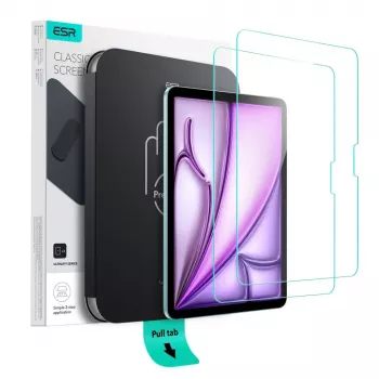 ESR UltraFit Grūdinto stiklo apsauga iPad Air 11 colių (6/7/8 karta, 2024-2026) 2 vnt. permatoma