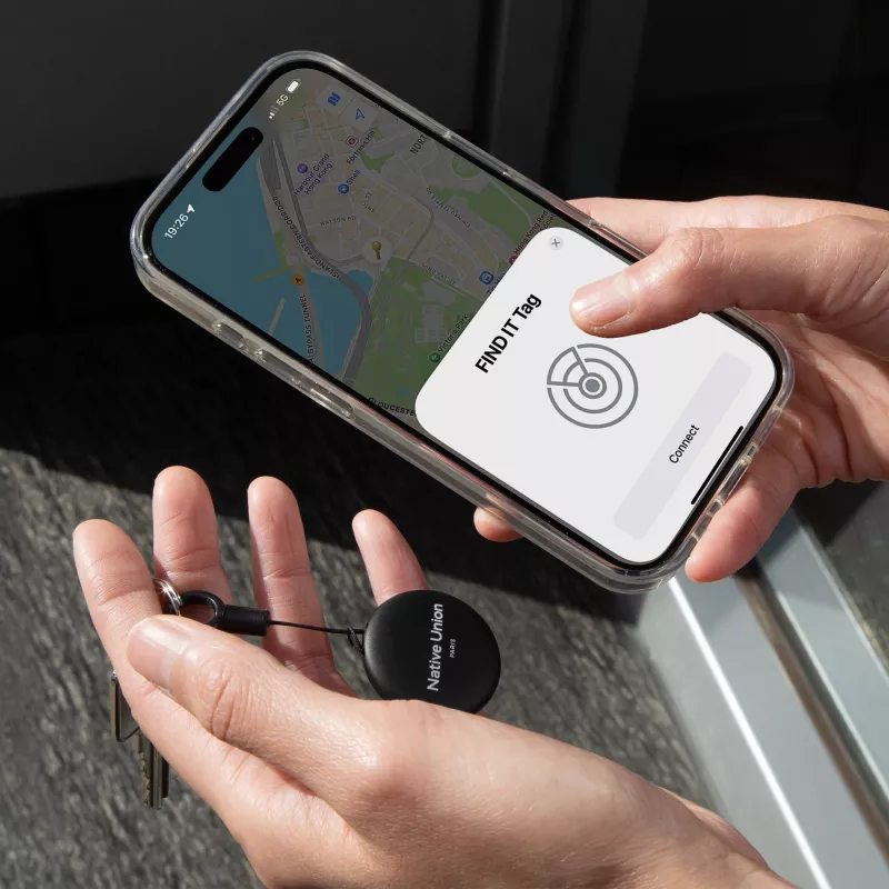 „Native Union Findit Tag“ – sekiklis, suderinamas su „Apple Find My“ ir „AirTag“ aksesuarais (juodas)