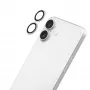 LAUT Ring Camera Lens Protector, skirta Apple iPhone 16 / 16 Plus – premium grūdintas stiklas, 9H kietumas, permatomas su juodu žiedu