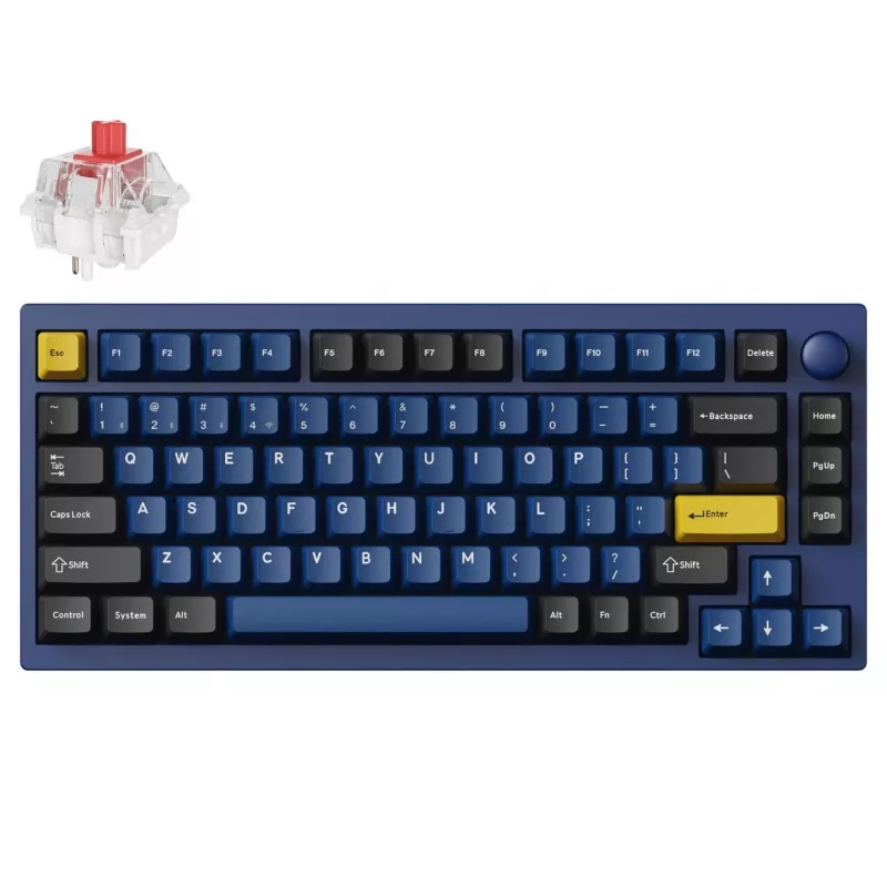 Keychron P1P-O1 75% Lemokey Super Red Switch Navy Blue mechaninė klaviatūra