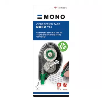 Tombow Korekcinis volelis 10 m x 4,2 mm Balta juosta Skaidrus mėlynas korpusas