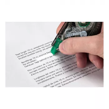 Tombow Korekcinis volelis 10 m x 4,2 mm Balta juosta Skaidrus mėlynas korpusas