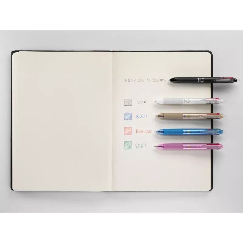 PILOT PEN FriXion Ball 4 4-in-1 trinamasis gelinis rašiklis, juodas korpusas, 0,5 mm itin plonas