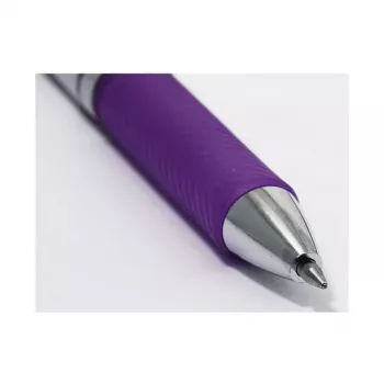 Pentel BL77-VO EnerGel rašiklis su gelio šerdimi - 0,7 mm - violetinis rašalas - sidabrinis korpusas - vidutinė linija - 12 vnt. pakuotė
