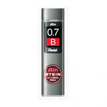 Pentel Super Hi-Polymer Lead Refill C277-BO - 0,7 mm HB - 40 Leads - Black - Tube