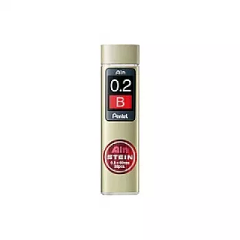 Pentel Ain Stein Mechaninis Pieštuko Šerdelė 0,2 mm B Kietumas 20 Vnt Juoda