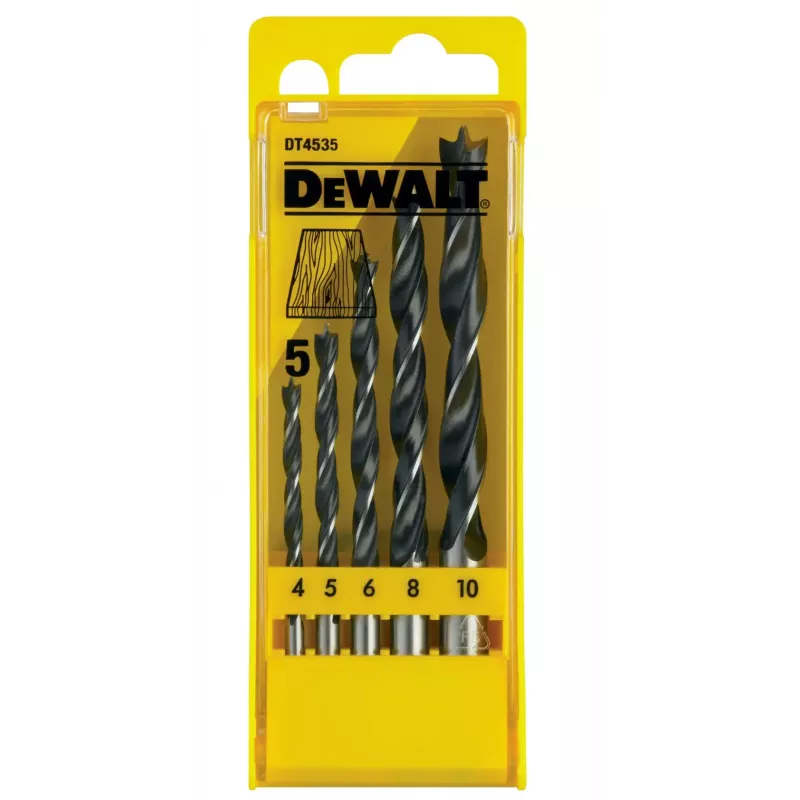 DEWALT DT4535 Brad Point Gręžtų Rinkinys 5 vnt. 4-10mm
