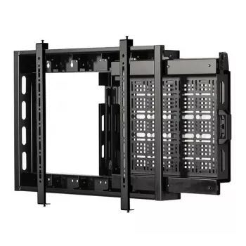 B-TECH BT7883/B Plokščiaekranio TV laikiklis su ištraukiamu AV įrenginių stovu, VESA 600x400, 70kg, juodas