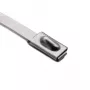 HellermannTyton 111-93088 Nerūdijančio plieno kabelio raištis su PA11 danga, 201 mm ilgio, 4,6 mm pločio, 0,3 mm storio, 50 mm ryšulio skersmuo, metalinis/sidabrinis, pakuotė po 100 vnt.