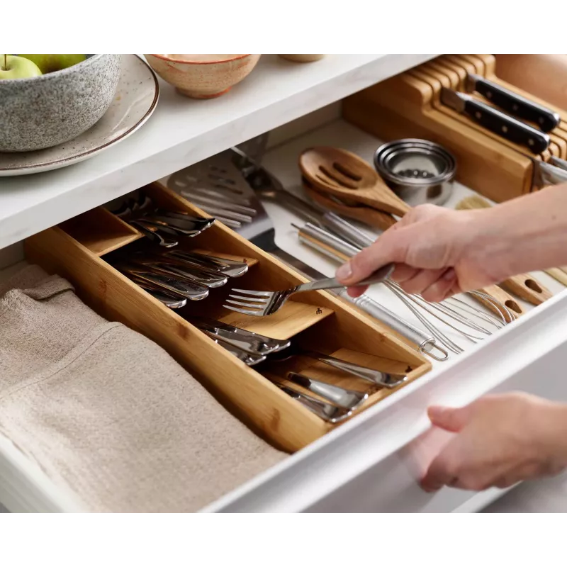 Joseph Joseph DrawerStore Bamboo Compact Cutlery Organiser