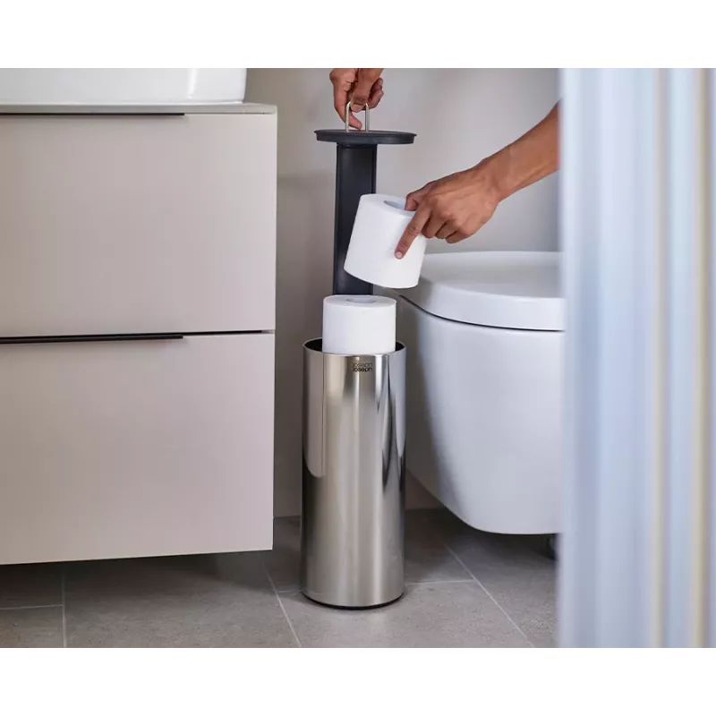 Joseph Joseph EasyStore Luxe Nerūdijančio Plieno Paslėptas Tualetinio Popieriaus Laikiklis
