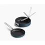 Joseph Joseph Space Fold Handle Ceramic Non-Stick 2-Piece Blue Frying Pan Set