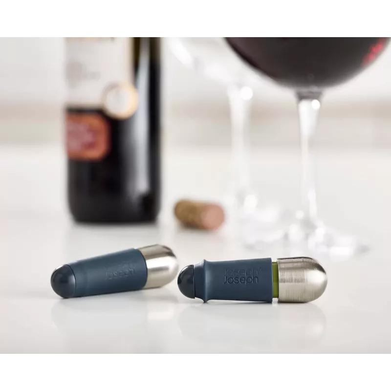 Joseph Joseph BarWise Twist-lock Wine Stoppers Blue (Set of 2)