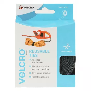 VELCRO ONE-WRAP Hook and Loop Fastener Tape 30 mm x 5 m Black