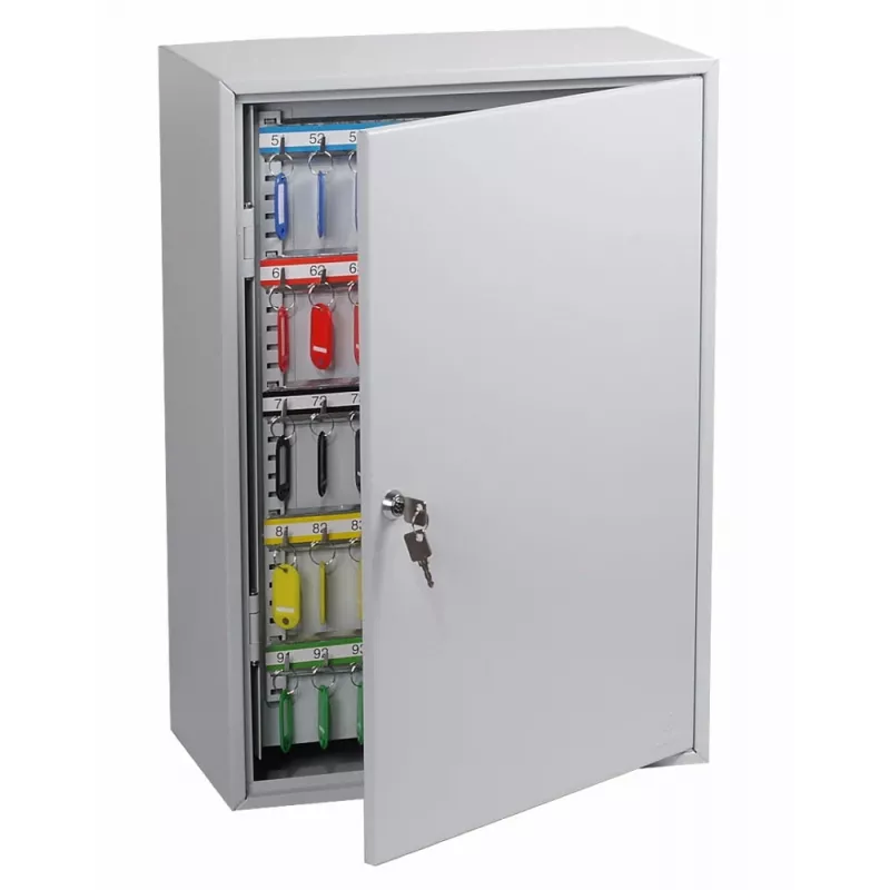 Raktų spinta Phoenix Safe KC0604K – Pilka – 200 kabliukų – raktinis užraktas – 380 x 140 x 550 mm