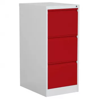Phoenix Safe Fire Resistant Filing Cabinet 3 Drawers Red
