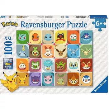 RAVENSBURGER Vaikų dėlionė Pokémon Veidai (100 dalių)