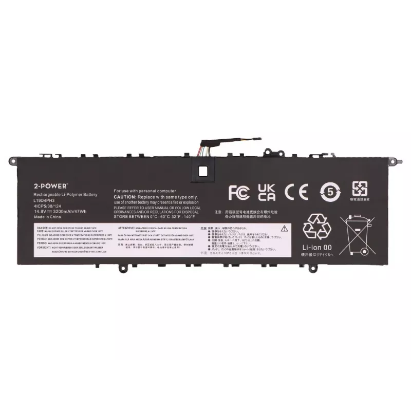 2-Power pagrindinis akumuliatorius, skirtas Lenovo Yoga Slim 7 Pro-14ACH5 O 82N5 - 47 Wh