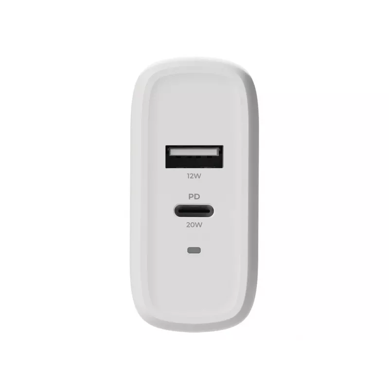 2-POWER Sieninis Įkroviklis PD 20W USB-C ir 12W USB-A