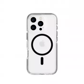 Tech21 EvoCrystal MagSafe Case for iPhone 16 Pro Black – Skaidri apsauga 15x karinis standartas 4,9m kritimas