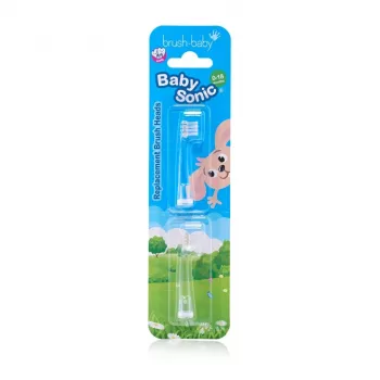 Brush-Baby BabySonic keičiamos šepetėlio galvutės 0-18 mėn. 2 vnt. Baltos