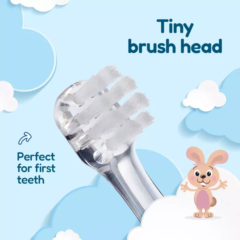 Brush-Baby BabySonic keičiamos šepetėlio galvutės 0-18 mėn. 2 vnt. Baltos