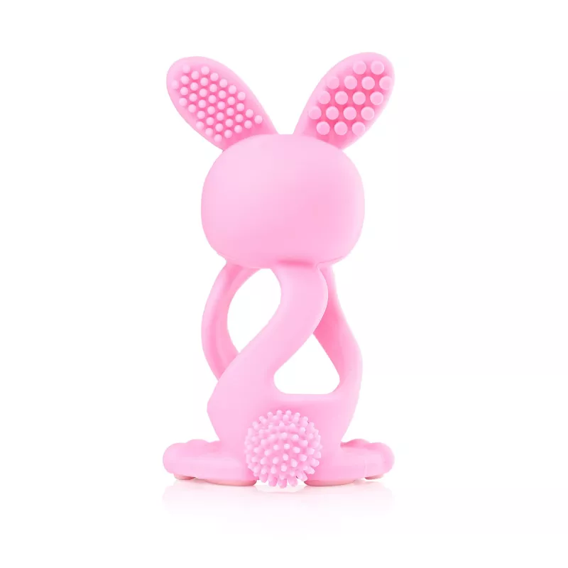 Brush Baby Bobbie Bunny Teether - Rose Pink