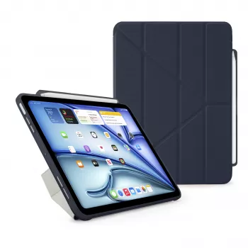 Pipetto Origami No3 Pencil Case, skirta iPad Air 11 (M2/M3) / iPad Air 10.9 (4th/5th Gen), tamsiai mėlyna