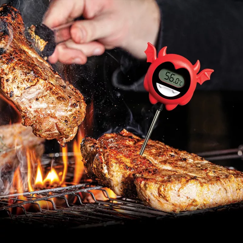 OTOTO Hell Done Digital Food Thermometer - Black with Red Accents