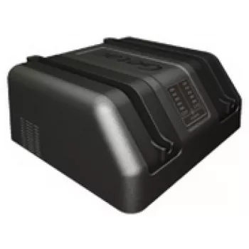 Getac dviejų lizdų pagrindinės baterijos įkroviklis su EU maitinimo šaltiniu, skirtas F110