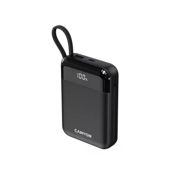 Canyon OnPower 104 10000 mAh Power Bank su USB-C ir Lightning laidais Juodas
