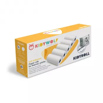KIDYWOLF Lipnaus Termo Popieriaus Ritinėliai 5 Vnt. - 57mm x 30mm Balti