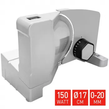 Fritel SL 3657 elektrinė pjaustyklė, 150W, nerūdijančio plieno peilis, 170 mm, pjovimo storis 0–15 mm, sidabrinė/juoda