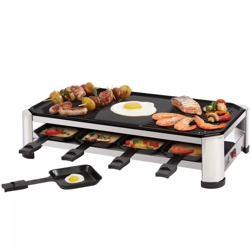 FRITEL RG 2170 Raclette Grill nerūdijančio plieno/chromuotas/juodas 1200 W 8 asmenims