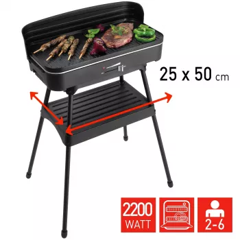 FRITEL Starter BBQ 2246 elektrinis kepsninės stovas, 2200 W, juoda