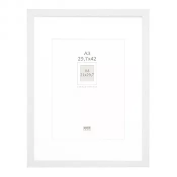 Deknudt S66KF1 P1 DIN A3 29.7x42 cm Wood White Picture Frame with White Passepartout