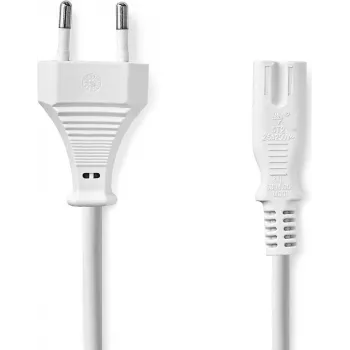 Nedis Power Cable - Euro Male to IEC-320-C7, 3,00 m, Straight, Flat, PVC, White