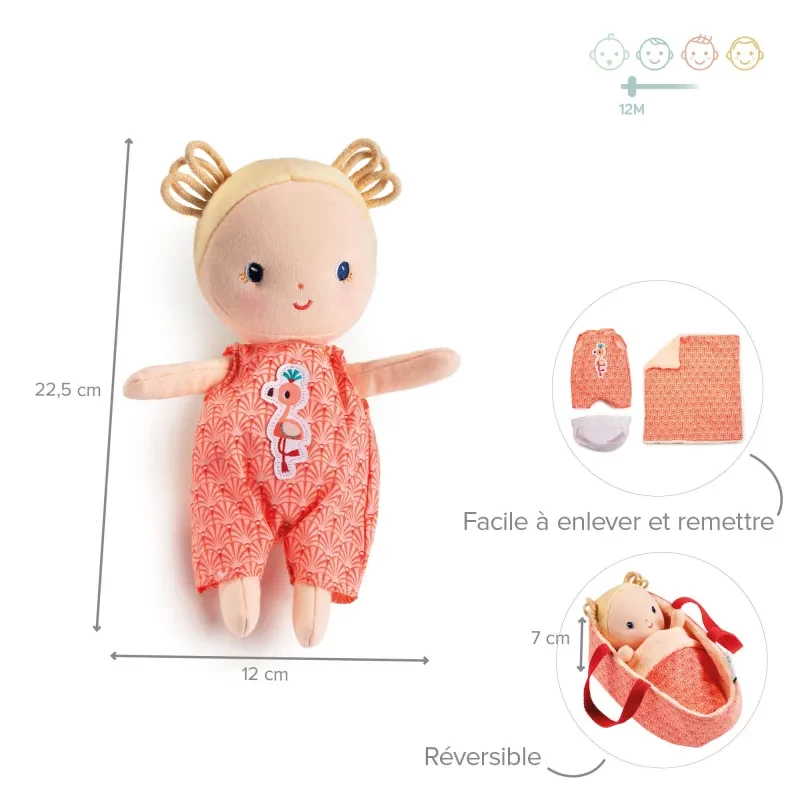 Lilliputiens Anais the Fox Soft Doll Play Set with Basket, Outfit and Blanket