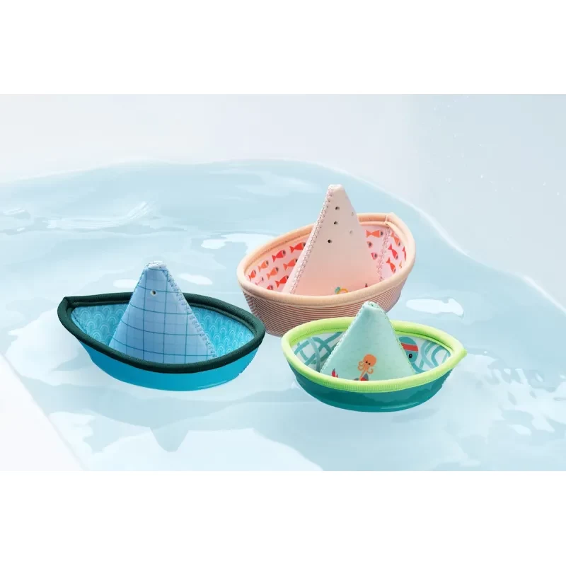 Lilliputiens Jungle 3 Boats Bath Toy Set
