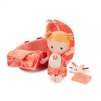 Lilliputiens Lena Baby Doll Set with Carrycot, Comforter and Milk Bottle