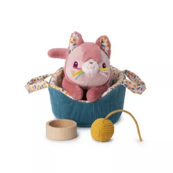 Lilliputiens Jeanne the Cat Plush Toy Set su krepšeliu ir aksesuarais, 12m+