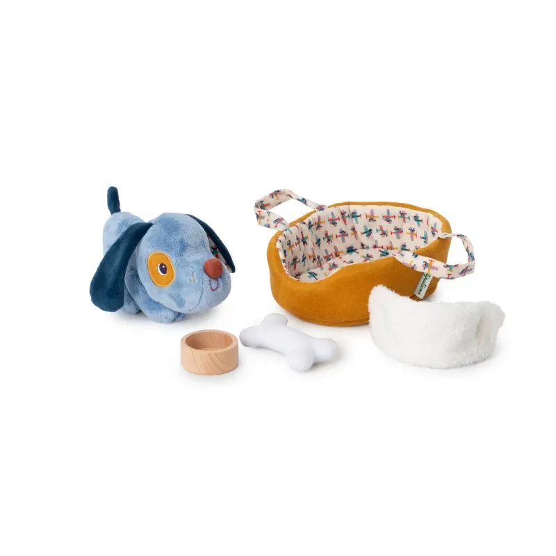 Lilliputiens Jules the Dog Plush Activity Playset su krepšeliu ir aksesuarais, 12m+