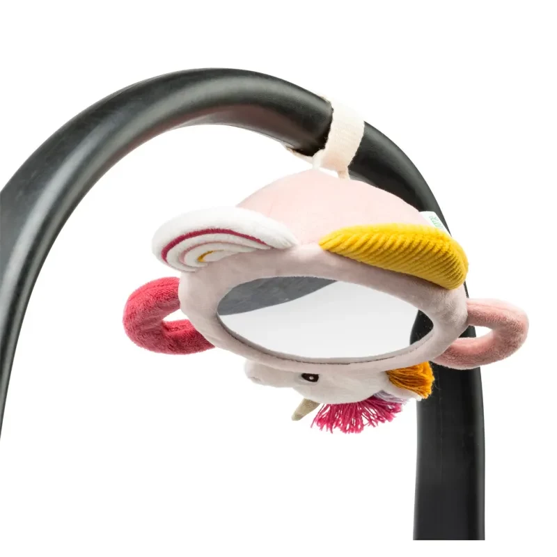 Lilliputiens Activity Mirror Lena the Unicorn with Handles, Sensory Toy for Babies 3m+